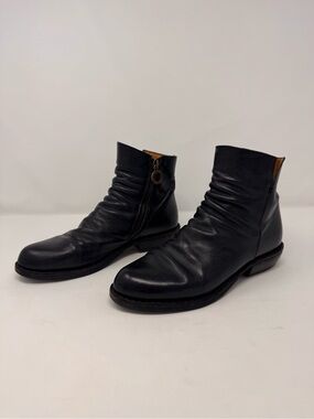 Fiorentini And Baker Size 37 EU Black Leather Zip Up Ankle Boots Booties Italy